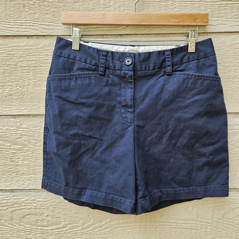 Lands' End navy chino shorts Fit 2 6.5 inch inseam size 6